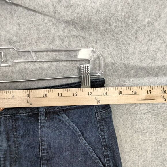 Ann Taylor LOFT Denim Skirt Womens Sz 0 Blue Dark Wash Mini Solid Casual Stretch - Picture 2 of 9